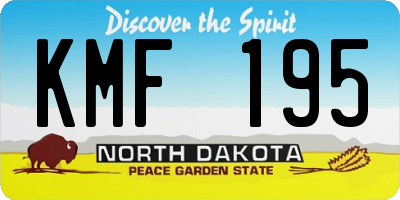 ND license plate KMF195