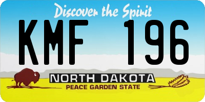 ND license plate KMF196