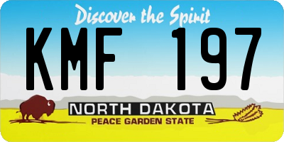 ND license plate KMF197