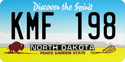 ND license plate KMF198