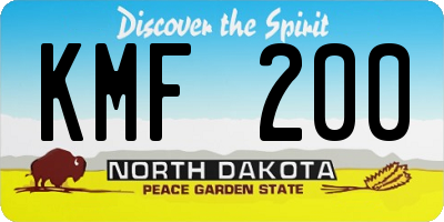 ND license plate KMF200