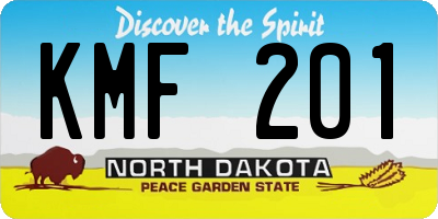 ND license plate KMF201