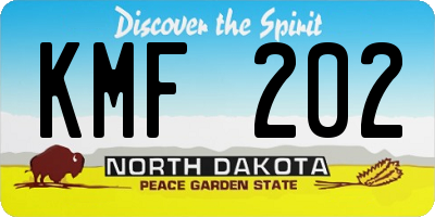 ND license plate KMF202