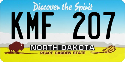 ND license plate KMF207