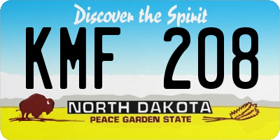 ND license plate KMF208