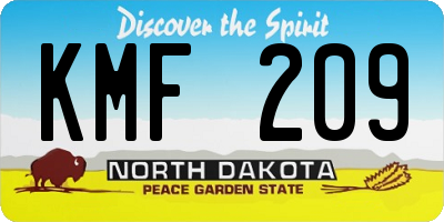 ND license plate KMF209