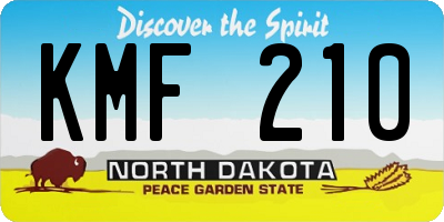 ND license plate KMF210