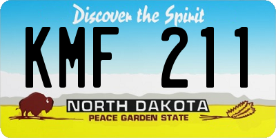 ND license plate KMF211