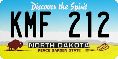 ND license plate KMF212