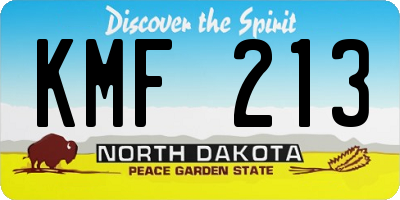 ND license plate KMF213