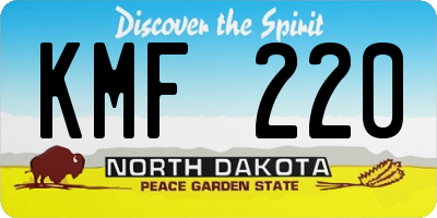 ND license plate KMF220