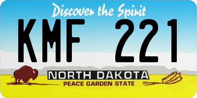 ND license plate KMF221