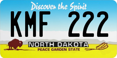 ND license plate KMF222