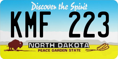 ND license plate KMF223