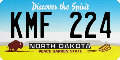 ND license plate KMF224