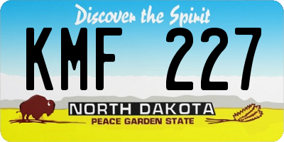 ND license plate KMF227