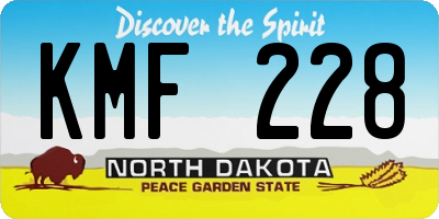 ND license plate KMF228