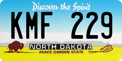 ND license plate KMF229