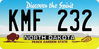 ND license plate KMF232