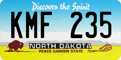 ND license plate KMF235