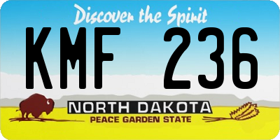 ND license plate KMF236