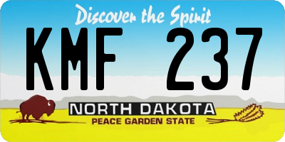 ND license plate KMF237