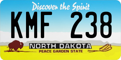 ND license plate KMF238