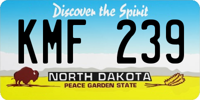 ND license plate KMF239