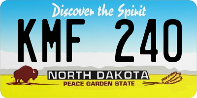 ND license plate KMF240