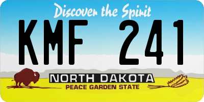 ND license plate KMF241