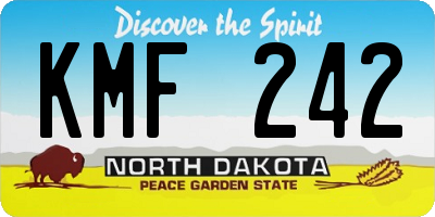 ND license plate KMF242