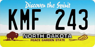 ND license plate KMF243