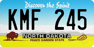 ND license plate KMF245