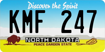 ND license plate KMF247