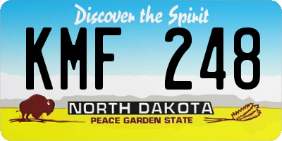 ND license plate KMF248