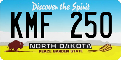 ND license plate KMF250