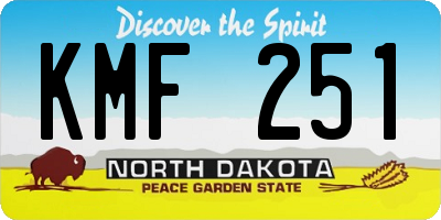 ND license plate KMF251