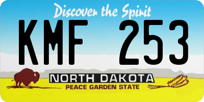 ND license plate KMF253