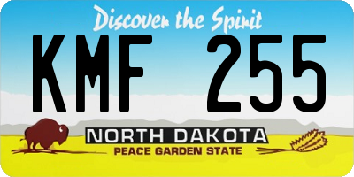 ND license plate KMF255