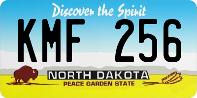 ND license plate KMF256