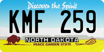 ND license plate KMF259