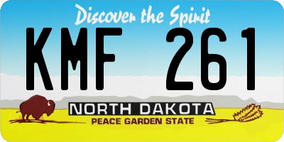 ND license plate KMF261