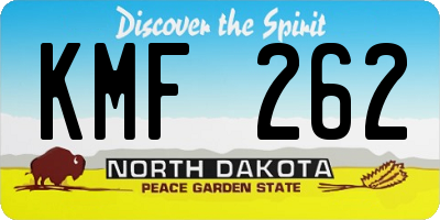 ND license plate KMF262
