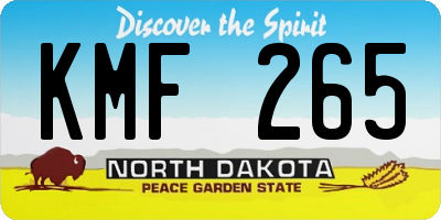 ND license plate KMF265