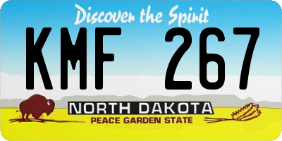 ND license plate KMF267