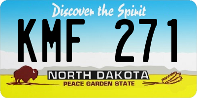 ND license plate KMF271