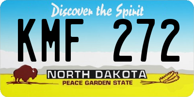 ND license plate KMF272