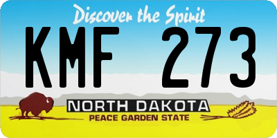 ND license plate KMF273