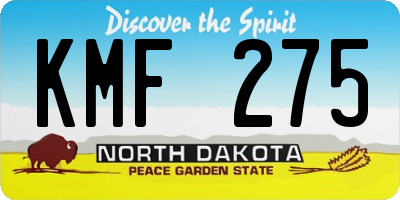 ND license plate KMF275