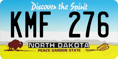 ND license plate KMF276